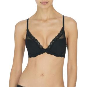 imageNatori Women Feathers Lace Plunge TShirt BraBlack