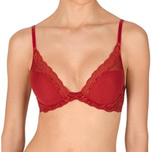 imageNatori Women Feathers Lace Plunge TShirt BraBurnt Red
