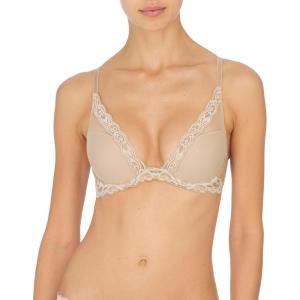 imageNatori Women Feathers Lace Plunge TShirt BraCafe