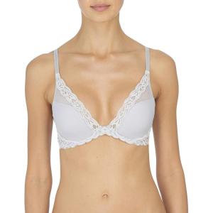 imageNatori Women Feathers Lace Plunge TShirt BraPlatinumNimbus