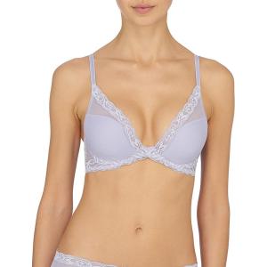 imageNatori Women Feathers Lace Plunge TShirt BraPolar Blue