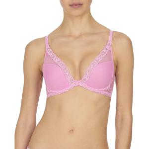 imageNatori Women Feathers Lace Plunge TShirt BraPosy Pink