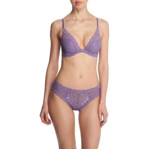 imageNatori Women Feathers Lace Plunge TShirt BraPurple Haze