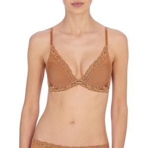 imageNatori Women Feathers Lace Plunge TShirt BraSienna