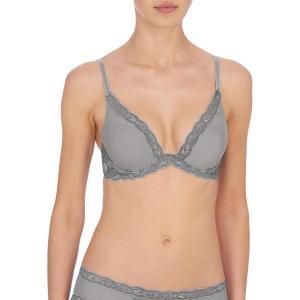imageNatori Women Feathers Lace Plunge TShirt BraStoneFog