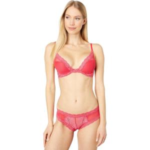 imageNatori Women Feathers Lace Plunge TShirt BraSunset Coral