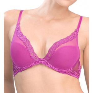 imageNatori Women Feathers Lace Plunge TShirt BraUltra Violet