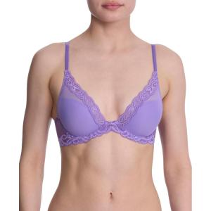 imageNatori Women Feathers Lace Plunge TShirt BraViolet Blue