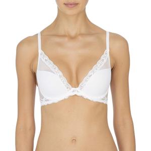 imageNatori Women Feathers Lace Plunge TShirt BraWhite