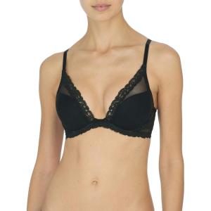 imageNatori Womens Feathers Luxe Plunge TShirt Underwire Bra 721255Black