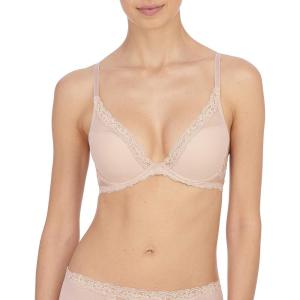imageNatori Womens Feathers Luxe Plunge TShirt Underwire Bra 721255Light Mocha