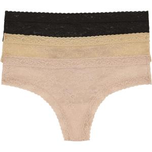 imageNatori Women Escape Thong 3PackBlackCafeRose Beige