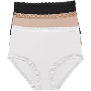 imageNatori Womens Bliss Cotton Full Brief 3 PackBlackCafeWhite