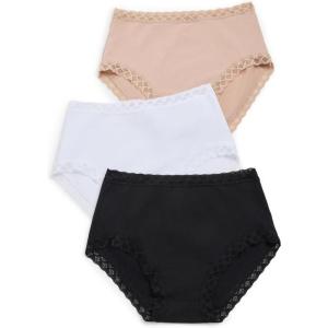 imageNatori Womens Bliss Cotton Full Brief 3PackBlackCafWhite