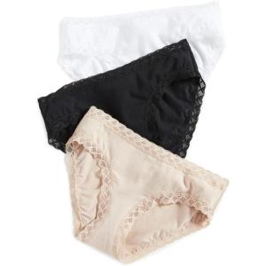 imageNatori Womens Bliss Girl Brief 3PackBlackCaffeWhite