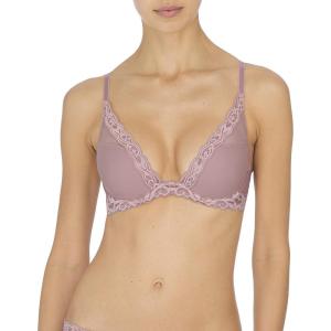 imageNatori Women Feathers Lace Plunge TShirt BraSpanish Rose