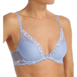 imageNatori Women Feathers Lace Plunge TShirt BraWaterfront